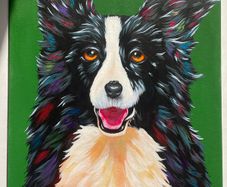 Border Collie Original Acrylic Painting