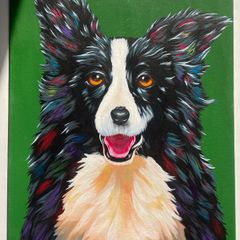 Border Collie Original Acrylic Painting
