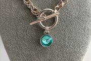 Antique Silver Plated T-bar Necklace