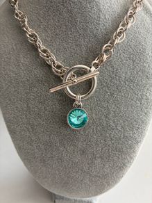 Antique Silver Plated T-bar Necklace