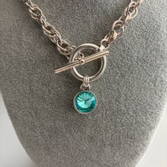 Antique Silver Plated T-bar Necklace