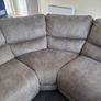 Large Grey Suede Modular Corner Sofa / Reclining Sectional Couch Image 4