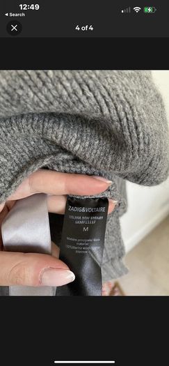 Zadig and Voltaire grey wool jumper M