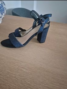Navy glitter sandals