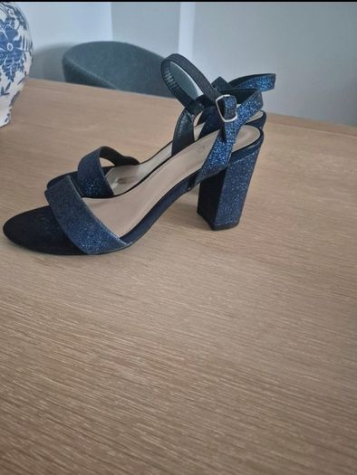 Navy glitter sandals