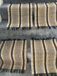 Never Used  Set of 4 Striped Rectangular Seagrass Placemats