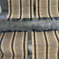 Never Used  Set of 4 Striped Rectangular Seagrass Placemats