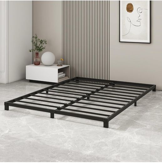 12cm Low King Size Bed frame, Metal Bed 150x200 cm