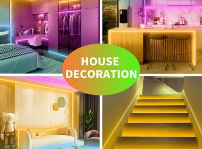 30m Led Strip Lights RGB Music Sync Color Changing, Bluetooth Led Lights with Smart App Control Remote, Led Lights for Bedroom Room Lighting Flexible Home Decoration