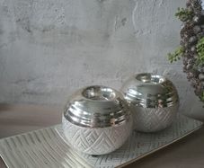 Plate and set of 2 Candle Holders The  Grange Collection