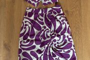 Hoss Intropia purple patterned pencil skirt with matching belt size 8