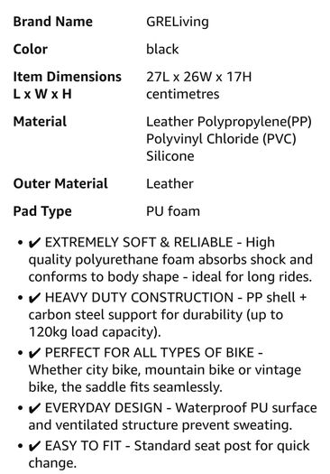 GreLiving Bicycle Oversized Saddle