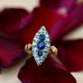 Antique Victorian Sapphire & Diamond Ring - 18ct circa 1880 Image 4