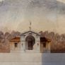 Vintage Framed Beaux Arts Architectural Print 1864 French Pavilion Elevation and Floor Plan Image 3