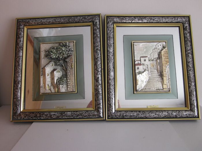 Pair of Mirror Frame 3D Creazioni Artistiche Paesaggio in Italy