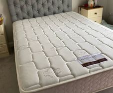 Grey double Bed with king koil mattress very comfy just got a king size