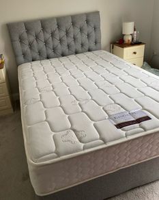 Grey double Bed with king koil mattress very comfy just got a king size
