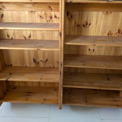 Solid Wooden shelf units (2) bookcase cabinet