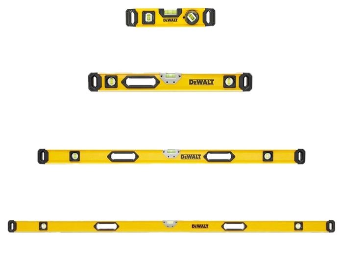 DeWALT Box Beam Spirit Level 4 Piece Set (250mm, 600mm, 1200mm, 1800mm)
