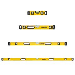 DeWALT Box Beam Spirit Level 4 Piece Set (250mm, 600mm, 1200mm, 1800mm)