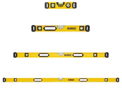 DeWALT Box Beam Spirit Level 4 Piece Set (250mm, 600mm, 1200mm, 1800mm)