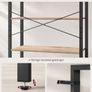 Bookcase with 6 levels in industrial design oak rustic brown  black walnut Image 4
