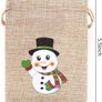 12 Christmas Jute Burlap Gift Bags Pouches with Drawstring Small Candy Bags for Xmas Favors Image 3