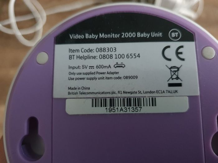 BT Digital Video Baby Monitor 2000