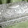 Antiqued Silver Plated Chest Jewelry Box Image 4