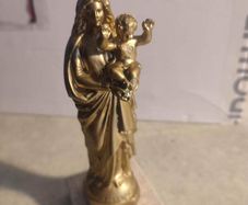 Notre-dame de la Garde statue 17 cm. Tall on  marble plinth.