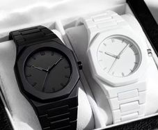 pair of minimalist watches