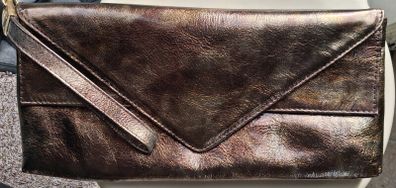 Bronze/gold clutch bag