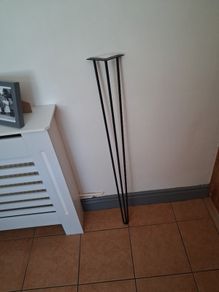 Hairpin Table / Desk Legs x4 Black Metal, New unused.