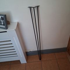 Hairpin Table / Desk Legs x4 Black Metal, New unused.
