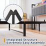 3ft Upholstered Bed Frame with Charging Station/USB Ports and LED Lights Image 4