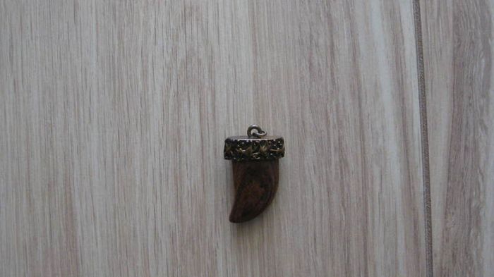 Pilgrim wooden and bronze gold charm pendant for necklace