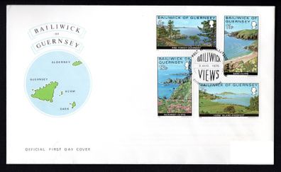 1976 Guernsey Views Commemorative Stamps Addressed First Day Cover (FDC)