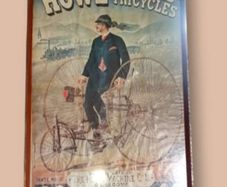 Large Vintage Framed Cycling Poster Howe Bicycles