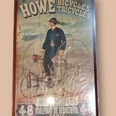 Large Vintage Framed Cycling Poster Howe Bicycles