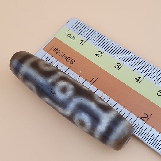 Vintage 9 Eyes Himalayan Tibetan Agate Dzi Bead Amulet