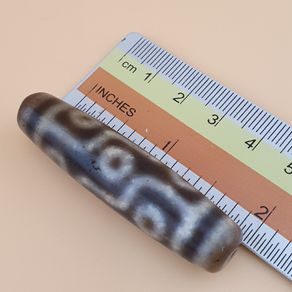 Vintage 9 Eyes Himalayan Tibetan Agate Dzi Bead Amulet