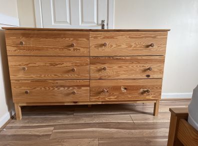 Very Strong + solid Pine ikea Tarbe 6 drawer unit