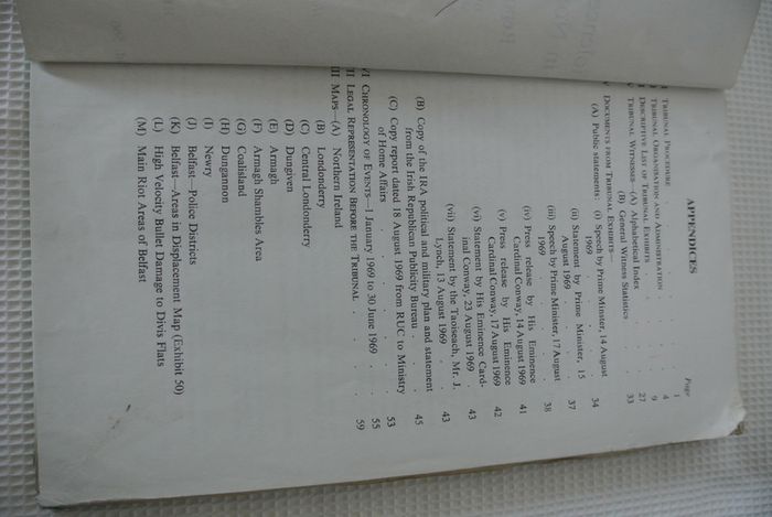 Violence & Civil Disturbances In Northern Ireland In 1969 - Report Of Tribunal Of Inquiry Report