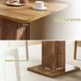 Dining Table, 90 cm x 80 cm x 75 cm, Small Kitchen Table, Wooden Dining Room Table for 2-4 People with Ribbed Base Image 5