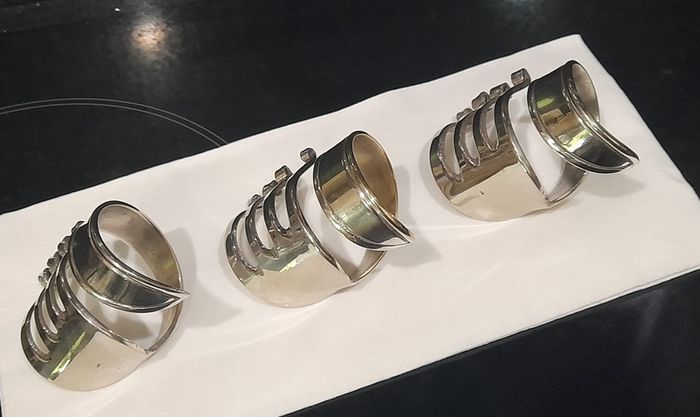 3 Twisted Silver Toned Napkin Forks
