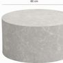 Round Coffee Table 60cm Sand Stone Effect Modern Monoblock Design Image 6