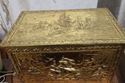 Vintage brass coal scuttle