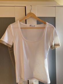 New Zara Embellished Sleeve top