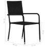 5 Piece Garden Dining Set Black Image 3