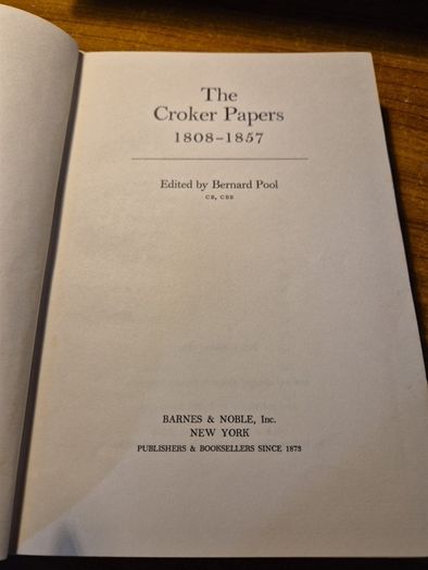 1967. The Croker Papers. Hardcover. Bernard Pool